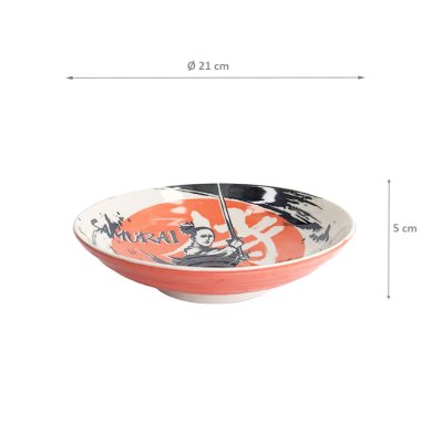 TDS, Pasta Teller, Asakusa, Samurai, Ø  21x5cm, Art.-Nr. 21884