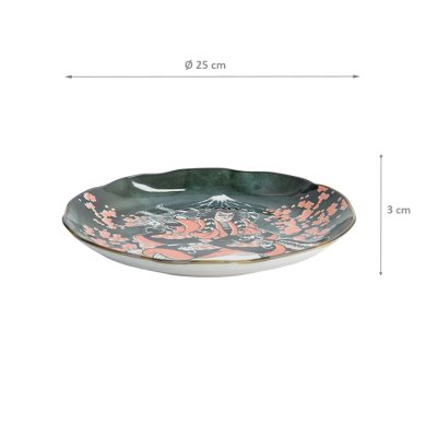 TDS, Round Plate, Asakusa, Kabuki, Ø 25 x 3 cm - Item No. 21888