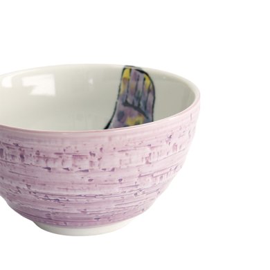 Rice Bowl Seafood Blowfish Fugu Purple, Porcelain, 950 ml, Item No. 21935