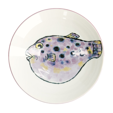 Deep Plate Seafood Fugu Purple, Porcelain, Ø 21.7 cm, 900 ml, Item No. 21943