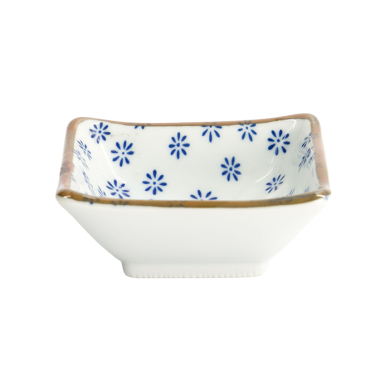 Square Sauce Bowl Japan Flower Mizu, Porcelain, 8.5 cm, Item No. 22008