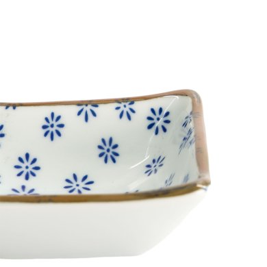 Square Sauce Bowl Japan Flower Mizu, Porcelain, 8.5 cm, Item No. 22008