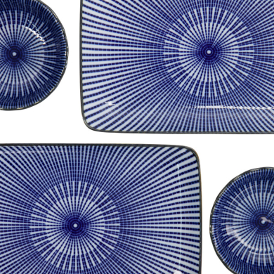 TDS, Sushi Set, Kotobuki, mit Chopsticks, Tokusa, 4-tlg., 20,5x13,2x2,2cm & 9,3x3,2cm (120ml), Art.-Nr. 22045