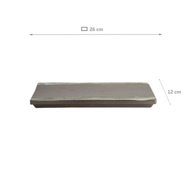 TDS, Large Plate, Ob Grey, 26 x 12 cm, Item No. 22108