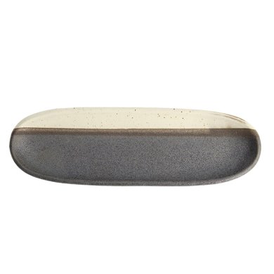 TDS, Oval Teller, Black Pearl/Brown, 34,5 x 10,8 x 2,5 cm, Art.-Nr. 22171