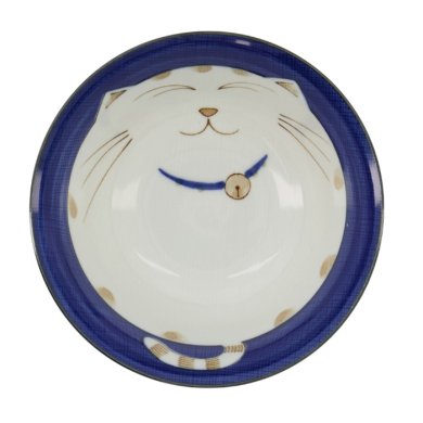 TDS, Tayo Schale, Kawaii Katze Neko, Blau, Ø 13,5 x 6,8 cm 300 ml - Art Nr. 2221