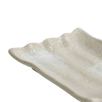 Sushi Plate Ash White, Porcelain, 15.5 × 11 × 2.5 cm, Item No. 22243