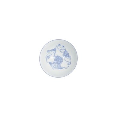 Rice Bowl Kawaii Karakusa Lucky Cat Blue, Porcelain, Ø 11.5 cm, Item No. 22250
