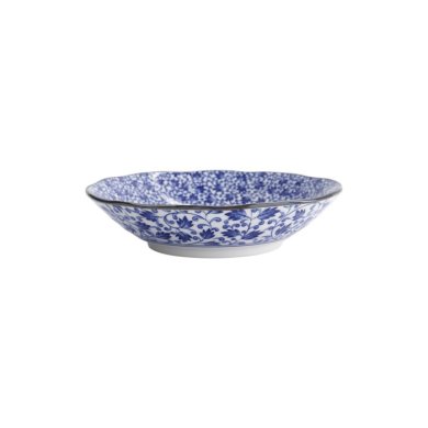 Pasta Plate Hana Blue Karakusa, Porcelain, Ø 21 cm, Item No. 22260