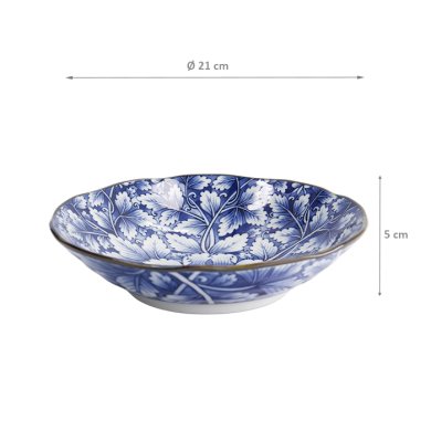 TDS, Pasta Teller, Hana Blue, Ø 21x5cm, Dami Botan, Art.-Nr. 22266