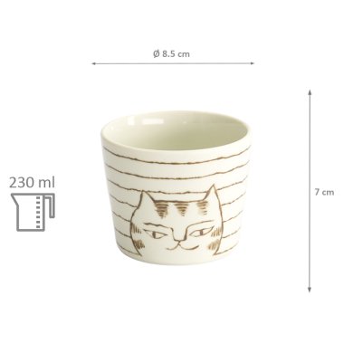TDS, Becher, Neko Maruke Cat, Ø 8,5x7cm 230ml - Art Nr. 22300