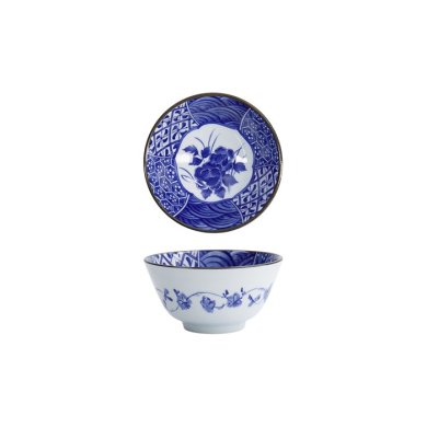 Rice Bowl Natsu Shozui Blue, White, Ceramic, &Oslash; 12 cm