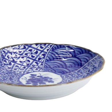 TDS, Plate, Natsu Shozui, Ø 22 x 4 cm, Blue/White, Item No. 22321