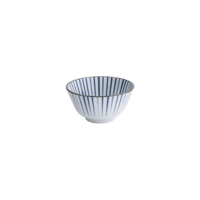 Rice Bowl Natsu Tokusa Blue, White, Porcelain, 350 ml, Item No. 22326