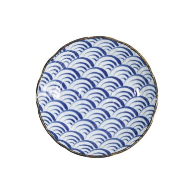 Teller Natsu Nami Blau/Weiß, Porzellan, Ø 22 cm, Art.-Nr. 22339