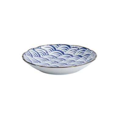 Teller Natsu Nami Blau/Weiß, Porzellan, Ø 22 cm, Art.-Nr. 22339