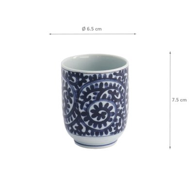 Tasse Blau/Weiß, Steingut, 160 ml, Art.-Nr. 22447