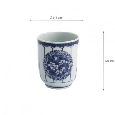 Tasse Blau/Weiß, Porzellan, 160 ml, Art.-Nr. 22455
