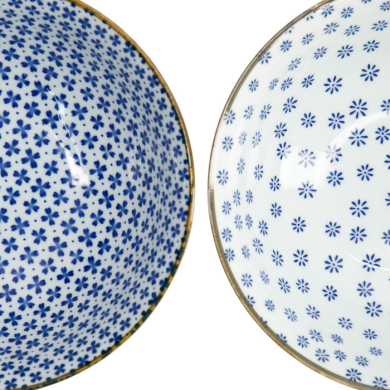 TDS, 2 Schalen Set, Mixed Bowls Japan Flower, Ø 19 cm, Art.-Nr. 22527