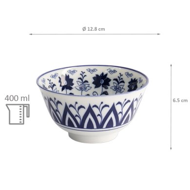 TDS, Schale, Tokyo Blue Botan, Mixed Bowls, Ø12,8x6,5cm 400ml, Art.-Nr. 22606