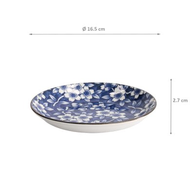 TDS, Round plate, Tokyo Blue Sakura, Ø 16.5x2.7 cm, Item No. 22631