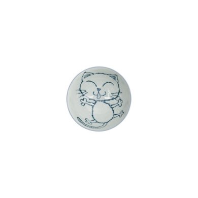 Rice Bowl Kawaii Neko Cat Blue, Porcelain, Ø 11.5 cm, Item No. 2334
