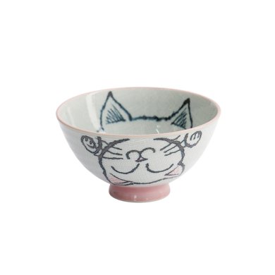 TDS, Rice Bowl, Kawaii Neko Cat, Pink, Ø 11.5 x 6.2cm 300ml - Item No. 2343