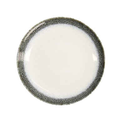Dessert Plate Monte Negro White, Anthracite, Stoneware, Ø 21 cm. Height 2.5 cm, Item No. 24345