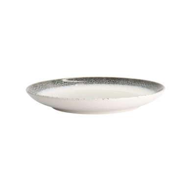 Dessert Plate Monte Negro White, Anthracite, Stoneware, Ø 21 cm. Height 2.5 cm, Item No. 24345