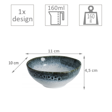 TDS, Mini Bowl, Monte Negro, 11x10x4.5cm, 160ml, Item No. 24348