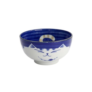 TDS, Rice Bowl, Kawaii Cat Neko, Blue, Ø 16 cm 800 ml - Item No. 2469
