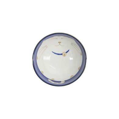 Rice Bowl Kawaii Katze Neko Blue, Porcelain, 800 ml, Item No. 2469
