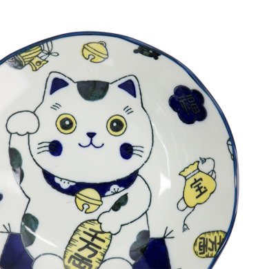 TDS, Pasta Teller, Kawaii Lucky Cat Neko, Blau, Ø 21x5cm, Art.-Nr. 33012