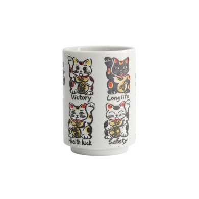 TDS, Cup, Emboss Lucky Cats, Ø7.2x10.2cm 260ml, Item No. 33017