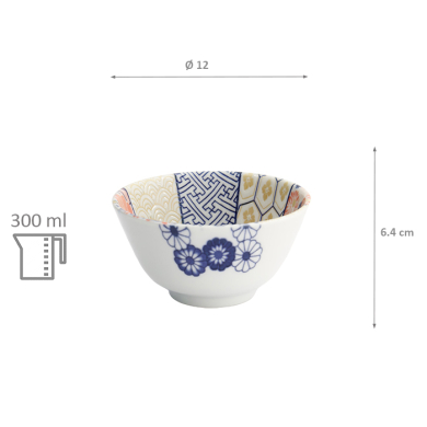 TDS, Rice Bowl, Mino Shozui, Navy, Ø 12 x 6.4 cm 300 ml, Item No. 33024
