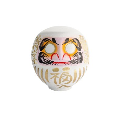 Daruma White, Papier-mâché, 9 cm