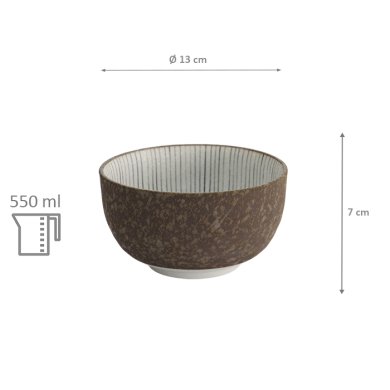 TDS, Bowl, Satomaki Tokusa, Mixed Bowls, Ø 13 x 7 cm,  550ml, Item No. 33182