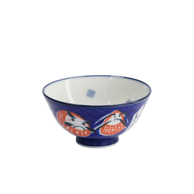 TDS, Rice Bowl, Kawaii, Daruma, Blue, Ø 11.5x6cm 300ml, Item No. 33203