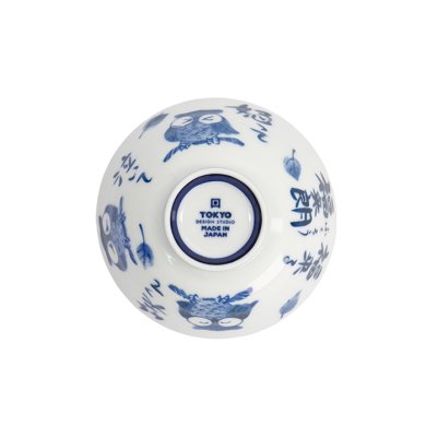 TDS, Rice Bowl, Kawaii, Owl, Blue/White, Ø 11.5x6cm 300ml, Item No. 33207