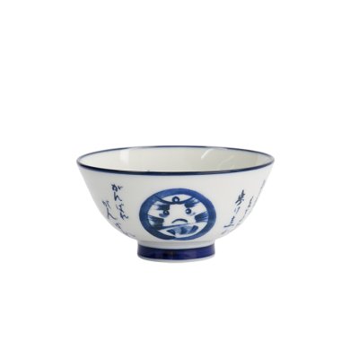TDS, Reis-Schale, Kawaii, Daruma, Blau/Weiß, Ø 11,5x6cm 300ml,  Art Nr. 33209