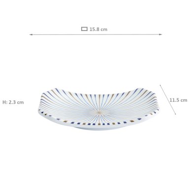 TDS, Rechteckiger Teller, Melamine Tokusa, 15,8x11,5x2,3cm, Art.-Nr. 33276