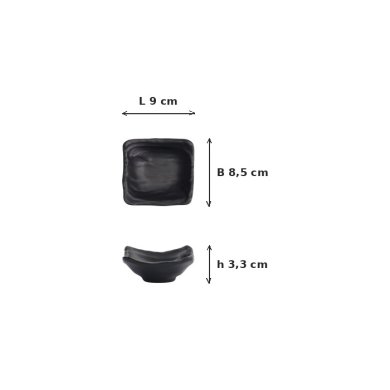 Sauce Bowl Iwate Black, Melamine, 70 ml, Item No. 33284