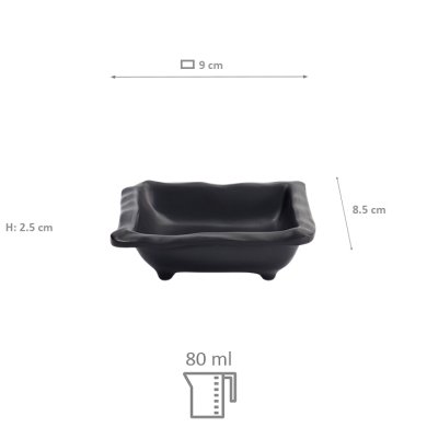 TDS, Saucen-Schale, Melamine Iwate Black, 9x8,5x2,5cm 80ml, Art.-Nr. 33285