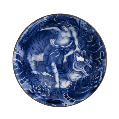 TDS, Schale, Yakuza, Tiger, Blau/Weiß, Ø 21x8,7cm 1300ml, Art.-Nr. 33336