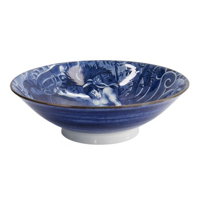 TDS, Bowl, Yakuza, Tiger, Blue/White, Ø 25.2x7.7cm 1600ml, Item No. 33340