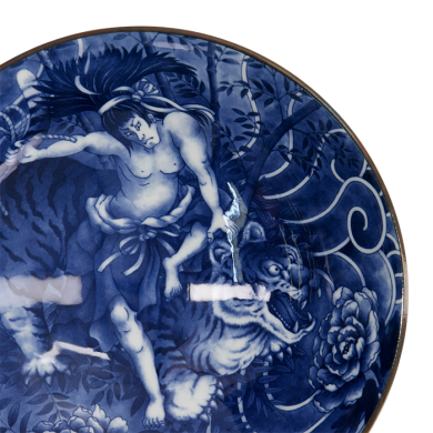 TDS, Bowl, Yakuza, Tiger, Blue/White, Ø 25.2x7.7cm 1600ml, Item No. 33340
