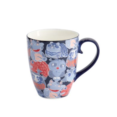 TDS, Mug, Kawaii Daruma Lucky Cat,  W/ Giftbox, Ø8.5x10.2cm 380ml , Item No. 33355