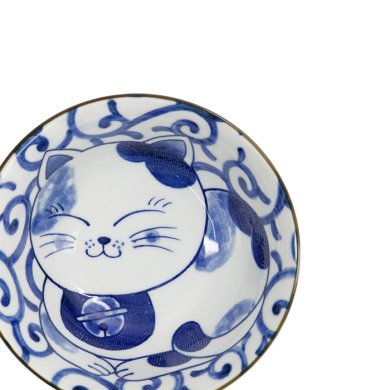 TDS, Tayo Bowl, Kawaii Cat Neko, Blue, Ø 14.9x6.7cm 500ml, Item No. 33414