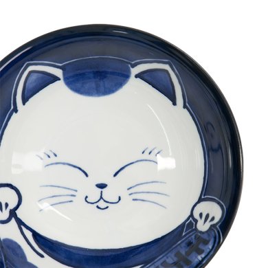 TDS, Ramen Bowl, Kawaii Cat Neko, Blue, Ø 19.7x7.5cm 1000ml, Item No. 33419