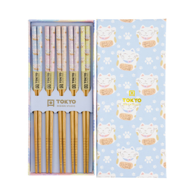 TDS, Chopstick Gift Set, Lucky Cat, 5 pair, Item No. 33453